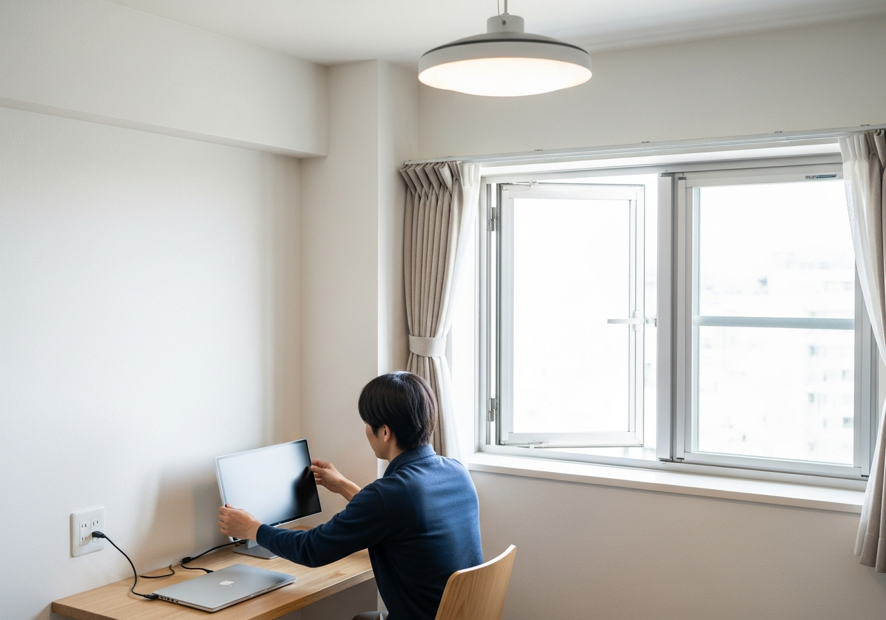 A workspace featuring a laptop editing a video, showcasing modern technology & video editing software.