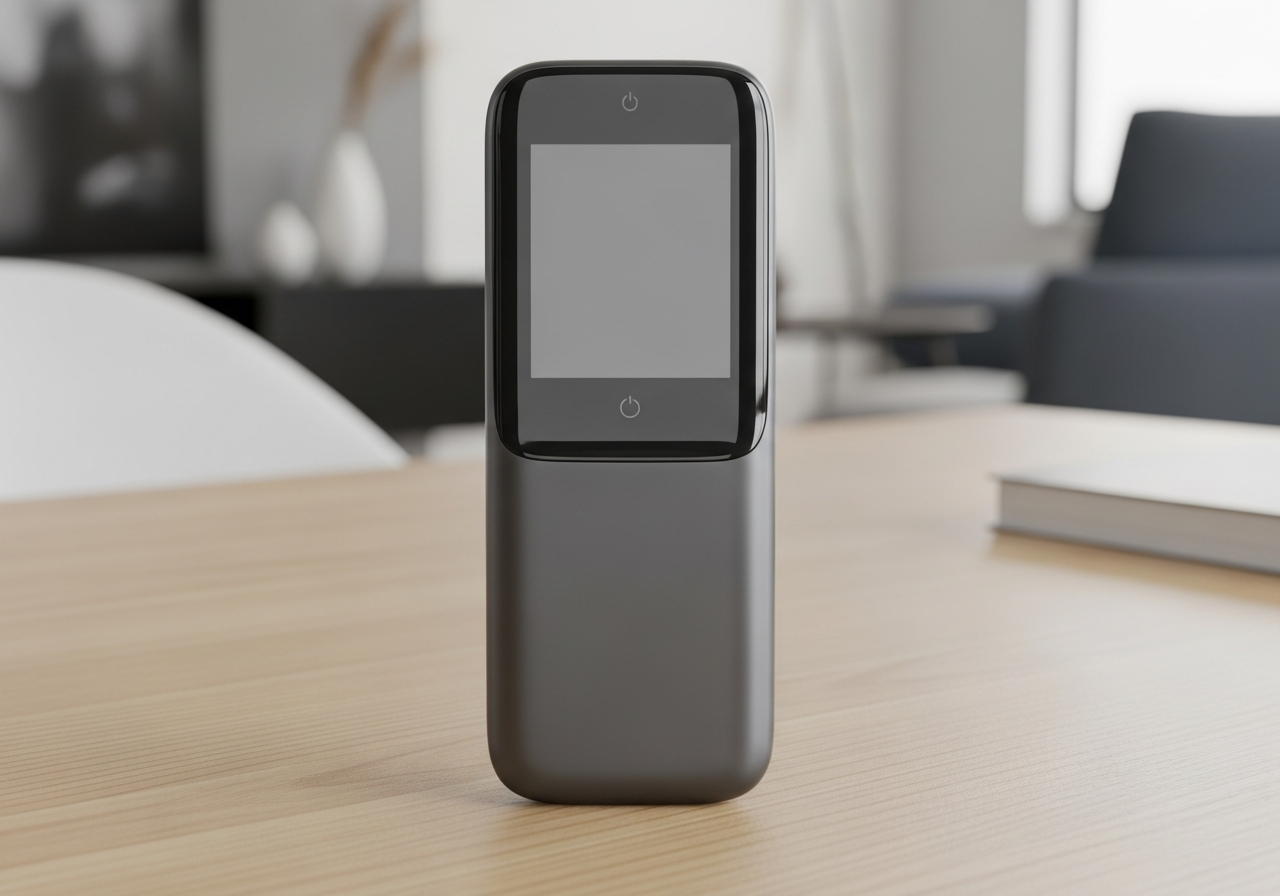 Two smartphones, one black & one white, placed on a white surface, showcasing modern design.